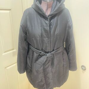Motherhood Black Belted Puffer Coat